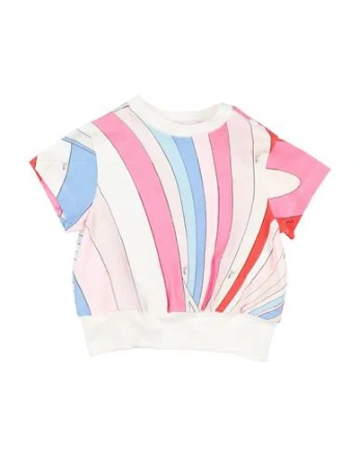 Pucci Babies'  Newborn Girl T-shirt White Size 3 Cotton, Elastane In Multi