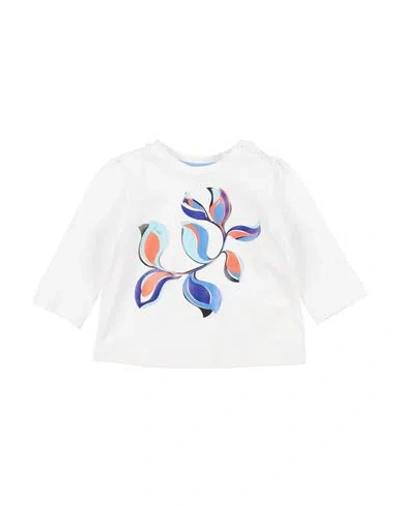 Pucci Babies'  Newborn Girl T-shirt White Size 3 Cotton, Elastane