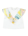 Pucci Newborn Girl T-shirt White Size 3 Cotton, Polyester In Multi