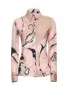 Pucci Nude Orchidee-print Satin Jersey Fitted Shirt In Pink