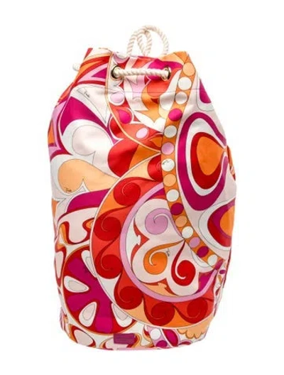 Pre-owned Pucci Nylon Bucket Bag In Pink