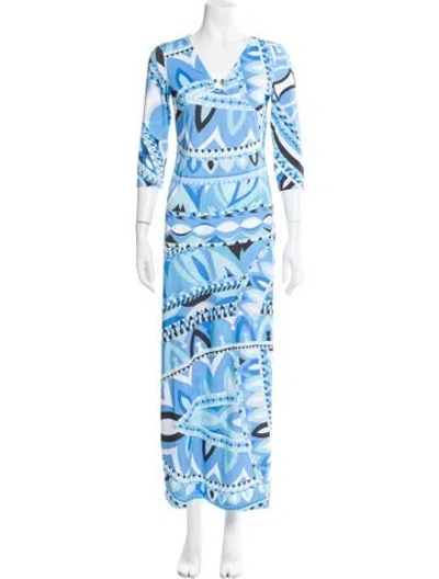 Pre-owned Pucci Nylon Long Dress In Blue