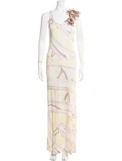 Pre-owned Pucci Nylon Long Dress In Yellow