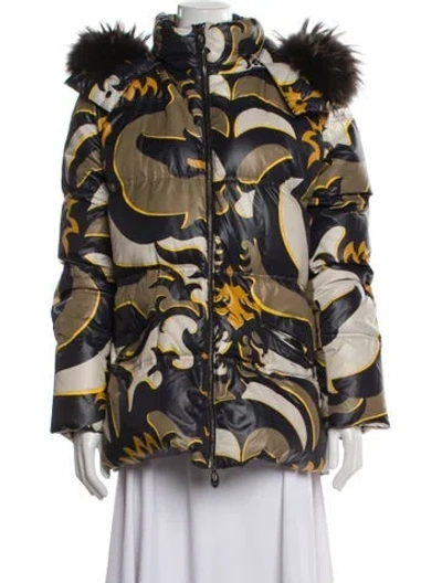 Pre-owned Pucci Nylon Printed Down Jacket In Multi