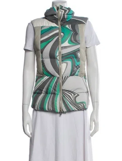 Pre-owned Pucci Nylon Printed Vest In Gray