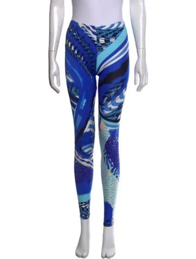 Pre-owned Pucci Nylon Skinny Leg Pants In Blue