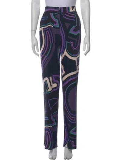 Pre-owned Pucci Nylon Straight Leg Pants In Blue
