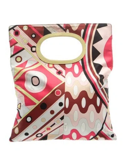 Pre-owned Pucci Nylon Top Handle Bag In Multi