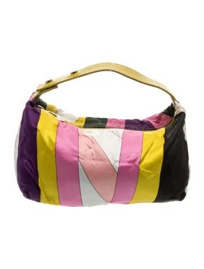 Pre-owned Pucci Nylon Top Handle Bag In Pink