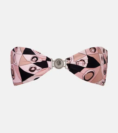 Pucci Occhi Bandeau Bikini Top In Pink