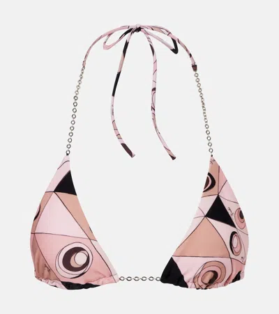 Pucci Occhi Chain-detail Bikini Top In Multi
