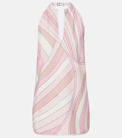 Pucci Occhi Cotton-blend Minidress In Pink