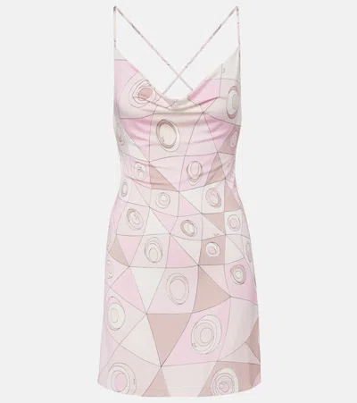 Pucci Occhi Jersey Minidress In Pink