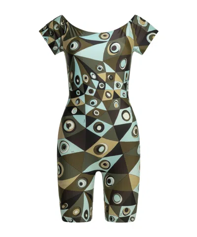 Pucci Occhi Off-shoulder Jumpsuit In Multi