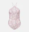 Pucci Occhi Open-back Swimsuit In Pink