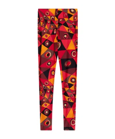 Pucci Occhi Print Leggings In Orange