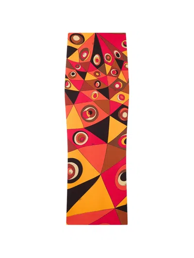 Pucci Occhi Print Long Skirt In Multi