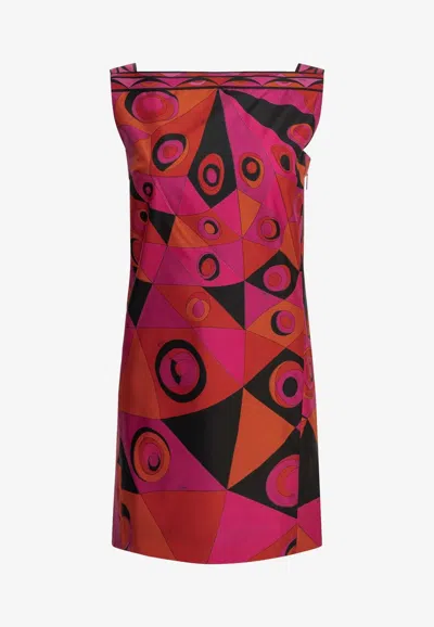 PUCCI OCCHI PRINT MINI SILK DRESS