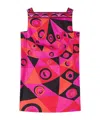 Pucci Fuchsia And Black Occhi-print Silk Twill Mini Dress In Multi