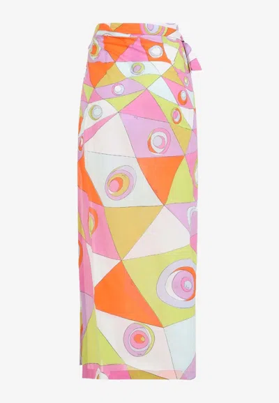 Pucci Occhi Print Wrap-style Pareo Skirt In Multi