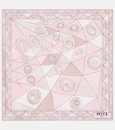 Pucci Occhi Silk Twill Scarf In Pink