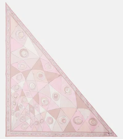 Pucci Occhi Silk Twill Scarf In Pink