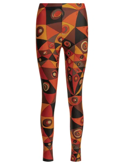 Pucci Occhi Trousers Orange In Brown