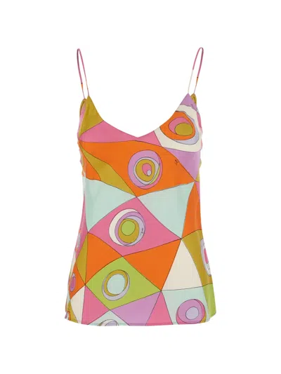 Pucci Occhi Vivara-print Camisole Top In Multi