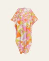 Pucci Occhi-print Cotton Muslin Maxi Caftan Dress In Multi
