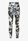 Pucci Polyamide Leggings Geometric Pattern High Waist In Multi