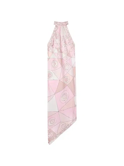 Pucci Occhi-print Silk Dress In Pink