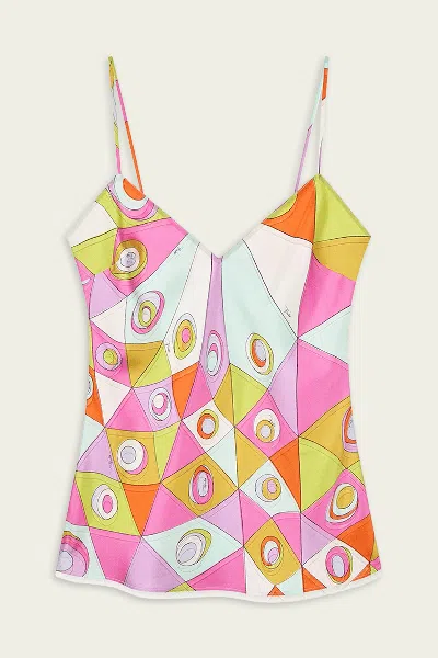 Pucci Occhi-print Sleeveless Silk Top In Multicolor