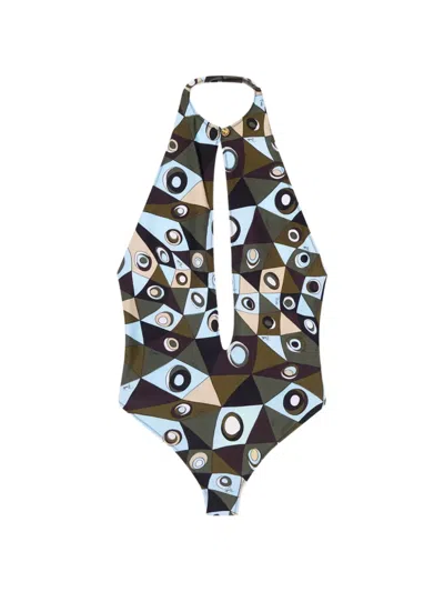 Pucci Occhi-print Swimsuit In Multi