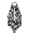 Pucci Occhi-print Swimsuit In Multi