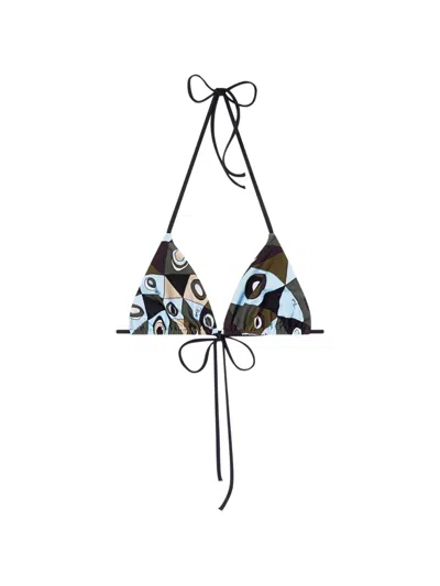 Pucci Occhi-print Triangle Bikini Top In Multi