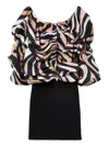 Pucci Off-shoulder Puff-sleeve Dress In Multi