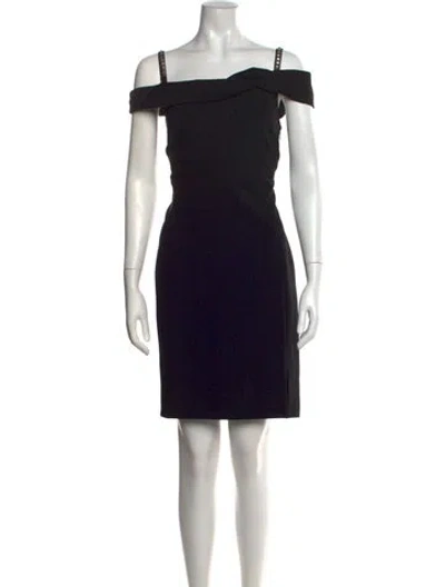 Pre-owned Pucci Off-the-shoulder Mini Dress In Black