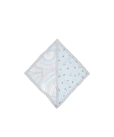 Pucci Onda And Iride Print Silk Scarf In Blue