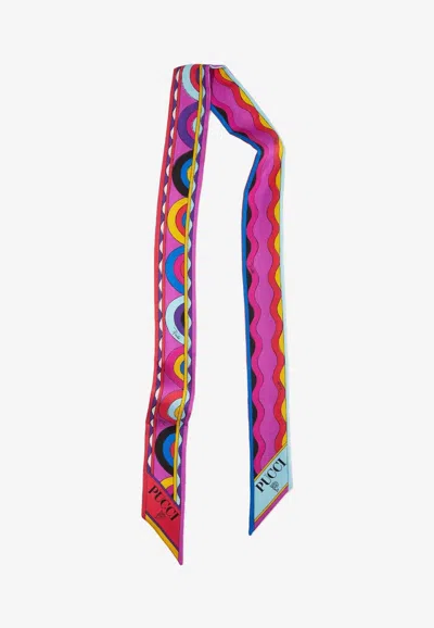 Pucci Onde And Bersaglio Print Silk Scarf In Multicolor