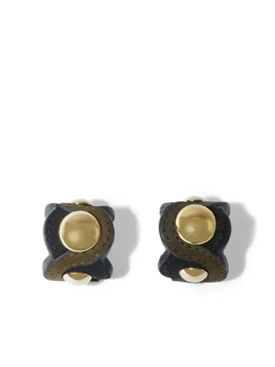 Pucci Onde Large Open-band Rings (set Of Two) In Black