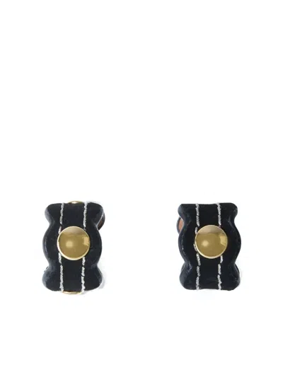Pucci Onde Open-band Rings (set Of Two) In Black