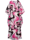 Pucci Waves Print Cotton Kaftan Clothing In Schwarz