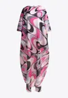 Pucci Onde Cotton Muslin Kaftan In Pink