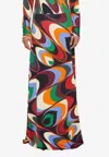 Pucci Abstract-print Maxi Skirt In Multicolor
