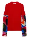 Pucci Onde-print Ribbed Top In Red