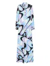 Pucci Onde-print Shirt Dress In Blue