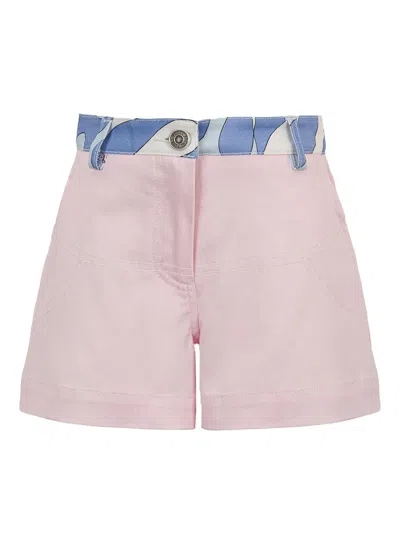 Pucci Kids' Onde-print Shorts In Pink