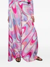 Pucci Onde-print Silk-twill Trousers In White