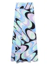 Pucci Onde-print Skirt In Blue