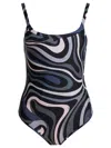 Pucci One-piece Swimsuit With Print In Black